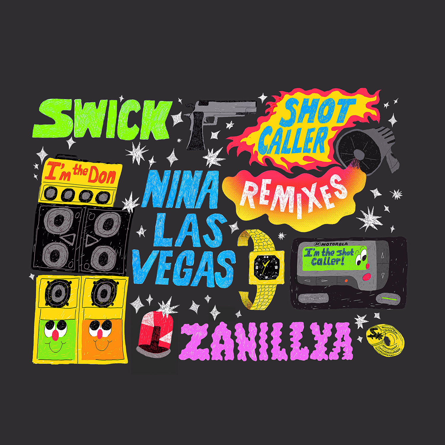 Nina-Las-Vegas-Swick-Shot-Caller-Remixes-Artwork-by-Arabella-Simpson-SML-